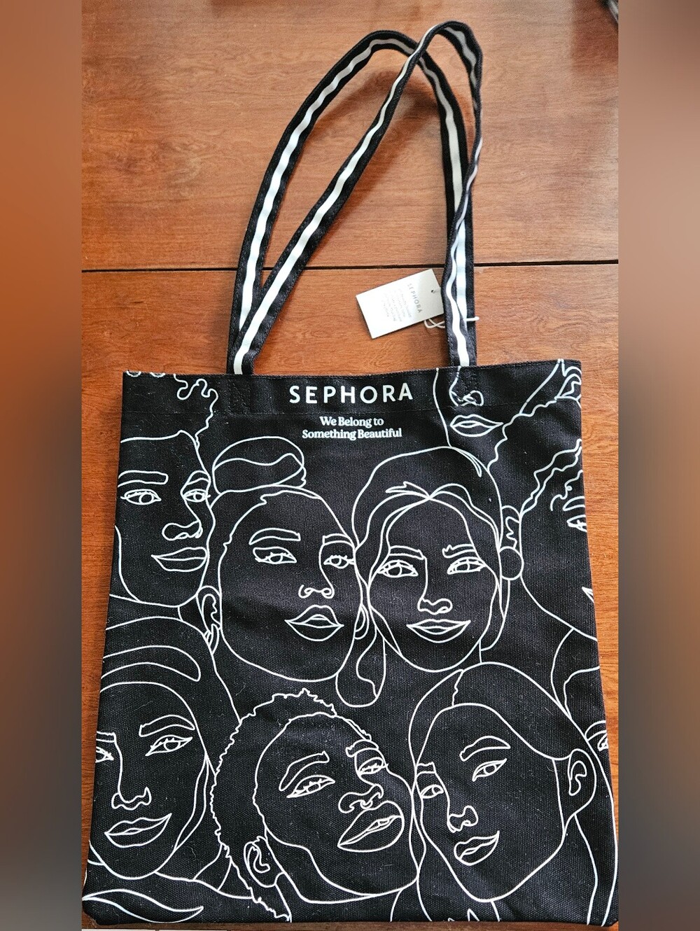 Sephora Black and White Line-Art Faces Tote